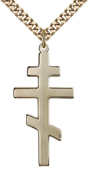 14KT GOLD FILLED ST ANDREW PENDANT WITH CHAIN - 1 3/8" x 5/8"