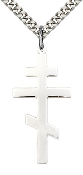 STERLING SILVER ST ANDREW PENDANT WITH CHAIN - 1 3/8" x 5/8"