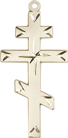 14KT GOLD CROSS MEDAL - 1 3/8" x 5/8"