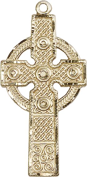 14KT GOLD KILKLISPEEN CROSS MEDAL - 1 3/8" x 5/8"