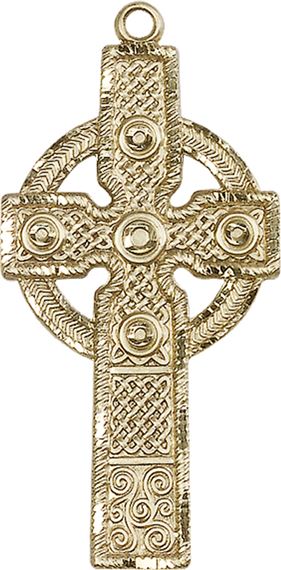 14KT GOLD KILKLISPEEN CROSS MEDAL - 1 7/8" x 7/8"