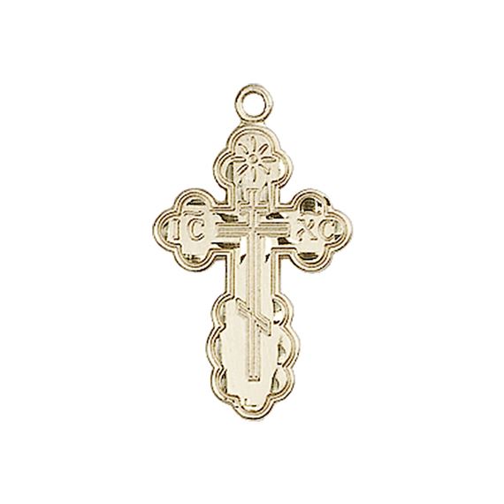 14KT GOLD ST OLGA CROSS MEDAL - 7/8" x 1/2"