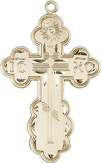 14KT GOLD ST OLGA CROSS MEDAL - 1 3/8" x 7/8"