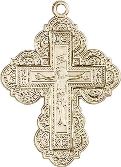 14KT GOLD IRENE CROSS MEDAL - 1 1/4" x 7/8"