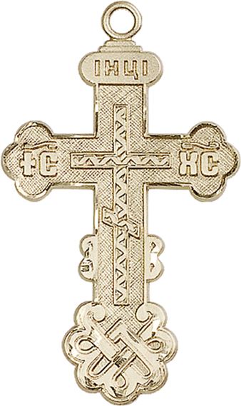 14KT GOLD KIEV CROSS MEDAL - 1 1/2" x 7/8"