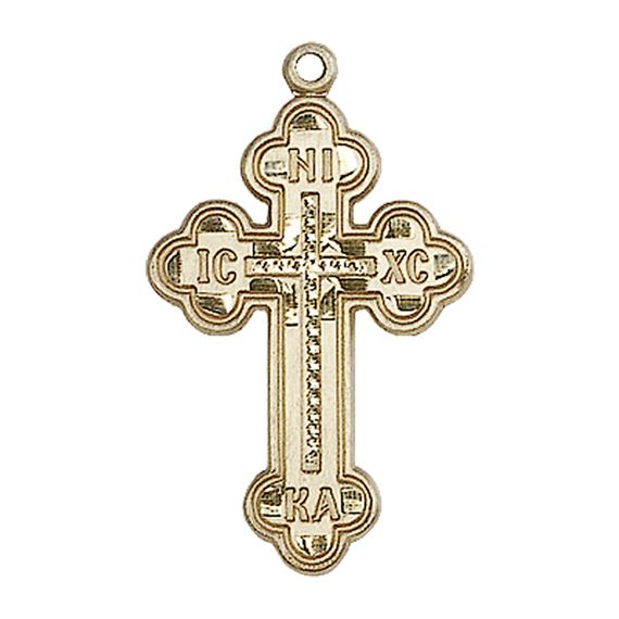 14KT GOLD RUSSIAN CROSS MEDAL - 1 1/8" x 5/8"