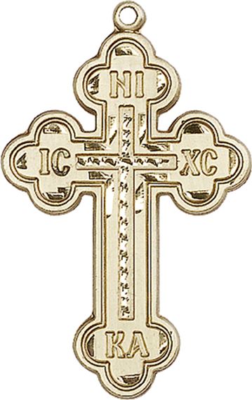 14KT GOLD CROSS MEDAL - 1 3/8" x 7/8"