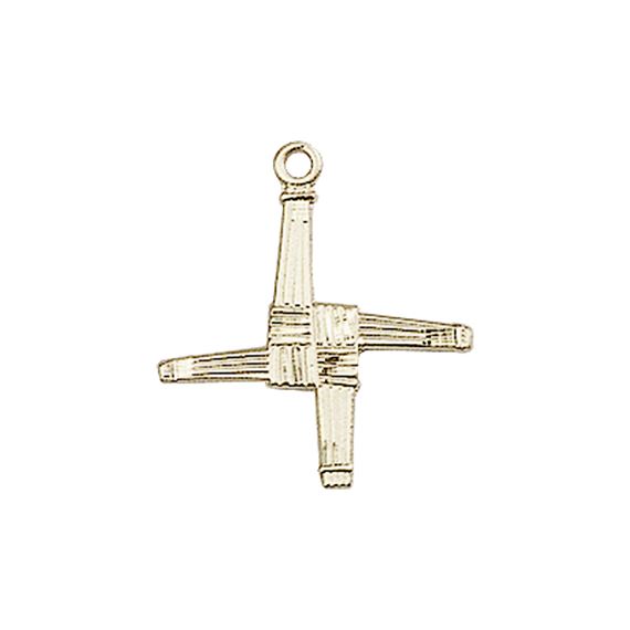 14KT GOLD ST BRIGID CROSS MEDAL - 5/8" x 5/8"