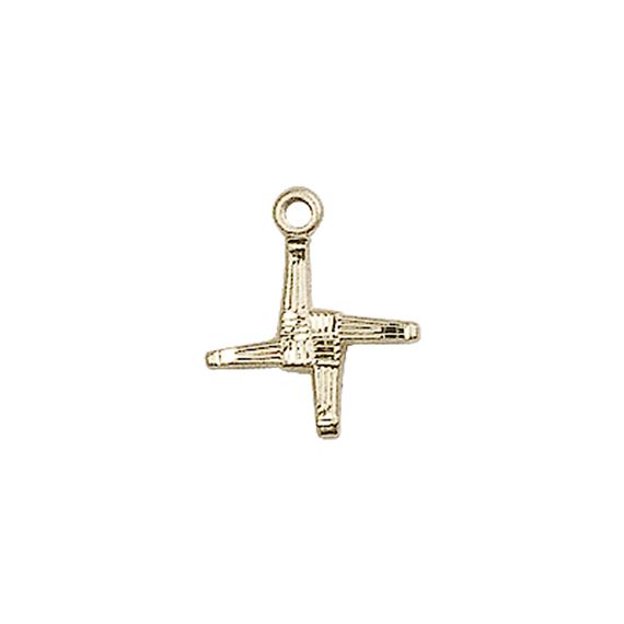 14KT GOLD ST BRIGID CROSS MEDAL - 1/2" x 3/8"