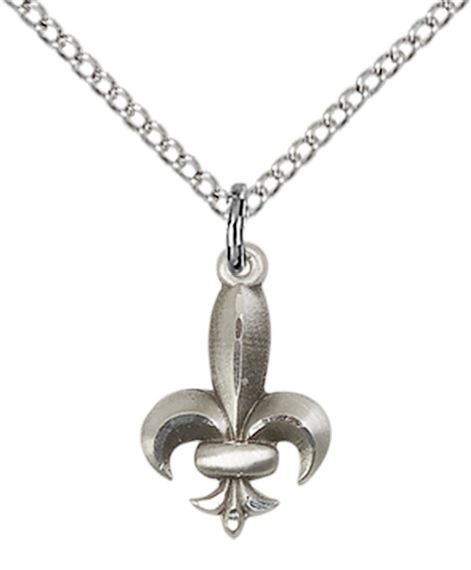 STERLING SILVER FLEUR DE LIS PENDANT WITH CHAIN