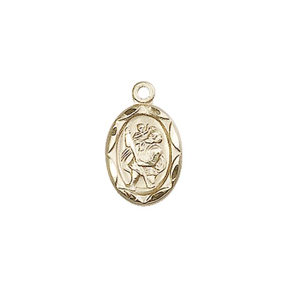 14KT GOLD ST CHRISTOPHER MEDAL - 1/2" x 1/4"