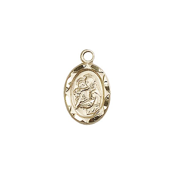 14KT GOLD ST ANTHONY MEDAL - 1/2" x 1/4"