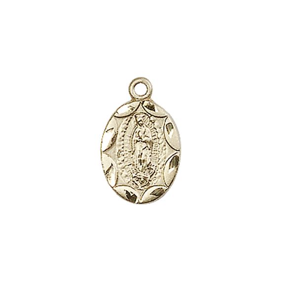 14KT GOLD OUR LADY OF GUADALUPE MEDAL - 1/2" x 1/4"