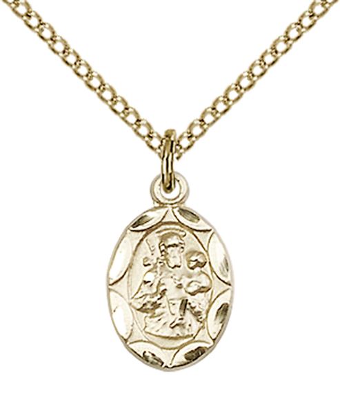 14KT GOLD FILLED ST JOSEPH PENDANT WITH CHAIN - 1/2" x 1/4"