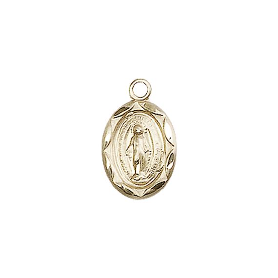 14KT GOLD MIRACULOUS MEDAL - 1/2" x 1/4"