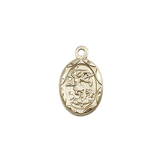 14KT GOLD ST MICHAEL THE ARCHANGEL MEDAL - 1/2" x 1/4"