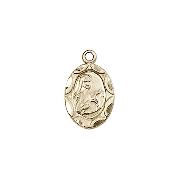 14KT GOLD ST THERESA MEDAL - 1/2" x 1/4"