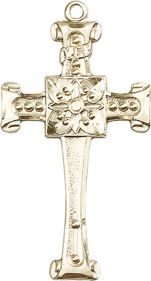 14KT GOLD CROSS MEDAL - 1 3/4" x 7/8"