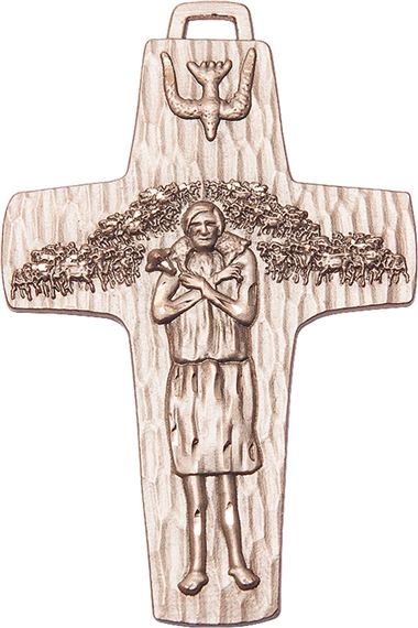 14KT GOLD PAPAL CRUCIFIX MEDAL - 2 5/8" x 1 5/8"