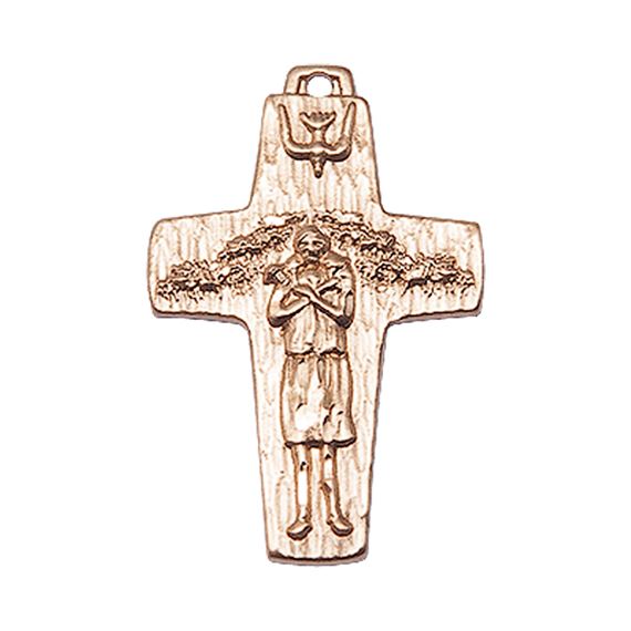 14KT GOLD PAPAL CRUCIFIX MEDAL - 1" x 5/8"
