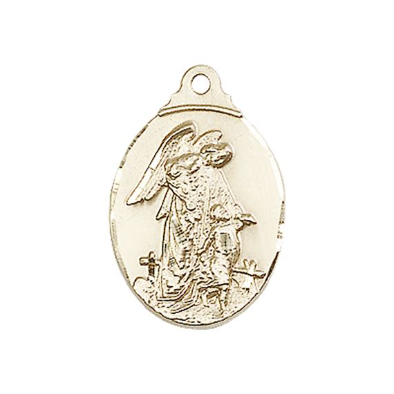 14KT GOLD FILLED GUARDIAN ANGEL MEDAL