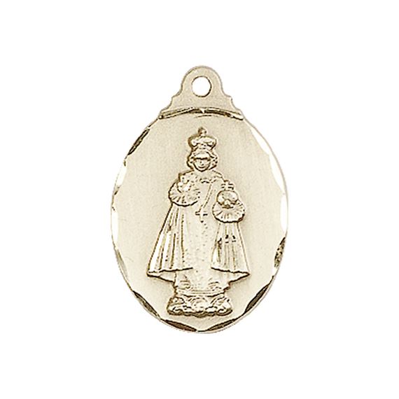 14KT GOLD INFANT OF PRAGUE MEDAL - 7/8" x 1/2"