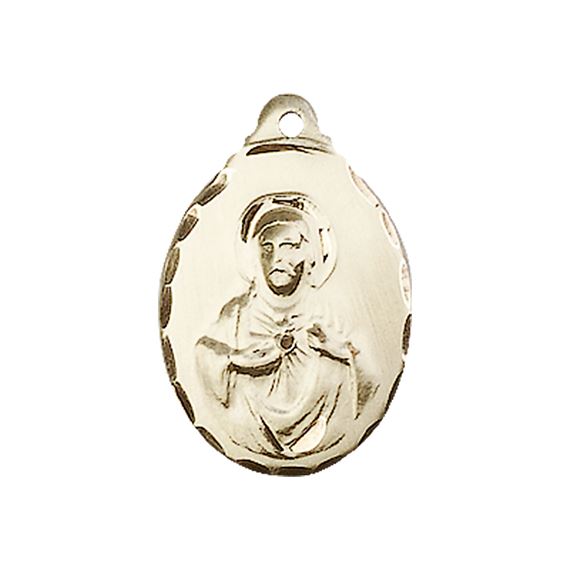 14KT GOLD SCAPULAR MEDAL - 7/8" x 1/2"