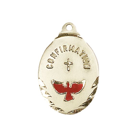 14KT GOLD CONFIRMATION MEDAL - 7/8" x 1/2"