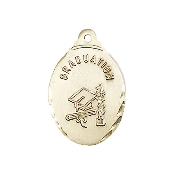 14KT GOLD GRADUATE MEDAL - 7/8" x 1/2"