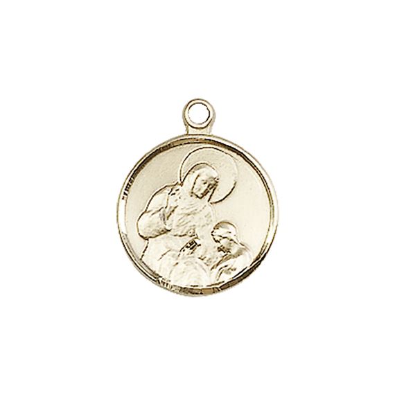 14KT GOLD ST ANN MEDAL - 5/8" x 1/2"