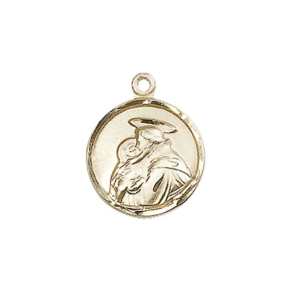 14KT GOLD ST ANTHONY MEDAL - 5/8" x 1/2"