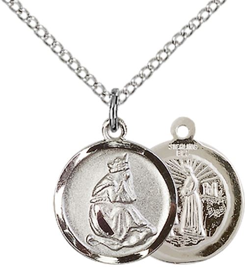 STERLING SILVER OUR LADY OF LA SALETTE PENDANT WITH CHAIN - 5/8" x 1/2"