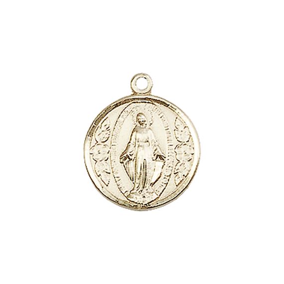 14KT GOLD MIRACULOUS MEDAL - 5/8" x 1/2"