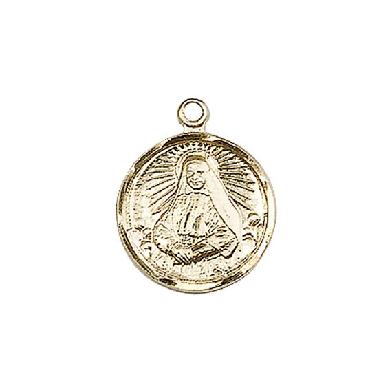 14KT GOLD ST CABRINI MEDAL - 5/8" x 1/2"