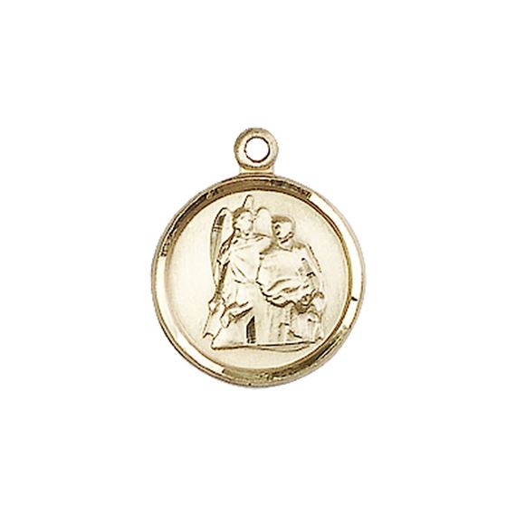 14KT GOLD ST RAPHAEL MEDAL - 5/8" x 1/2"
