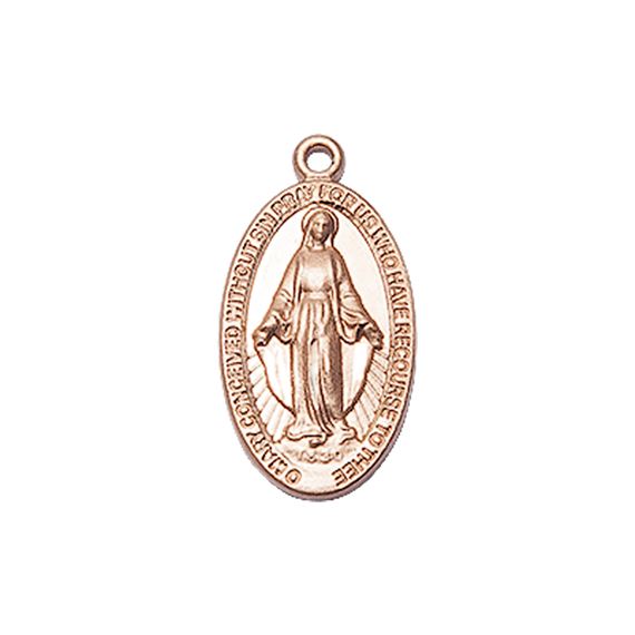 14KT GOLD MIRACULOUS MEDAL - 3/4" x 3/8"