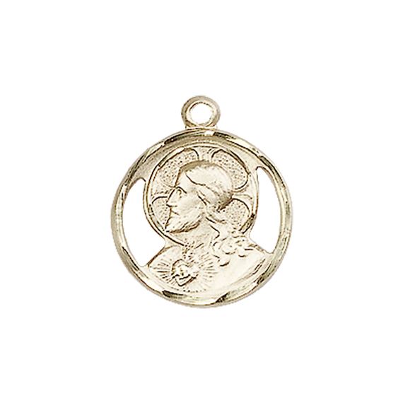 14KT GOLD SCAPULAR MEDAL - 5/8" x 1/2"