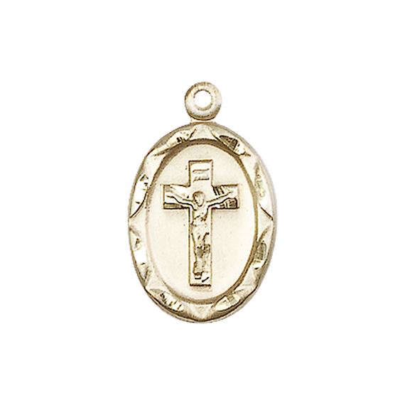 14KT GOLD CRUCIFIX MEDAL - 3/4" x 3/8"