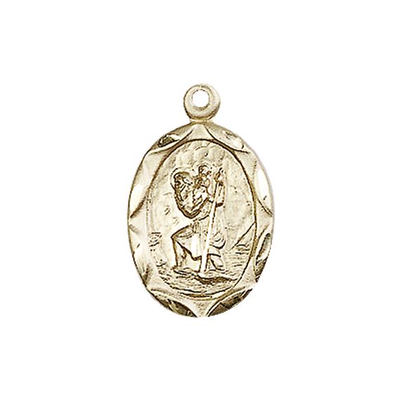 14KT GOLD ST CHRISTOPHER MEDAL - 3/4" x 3/8"
