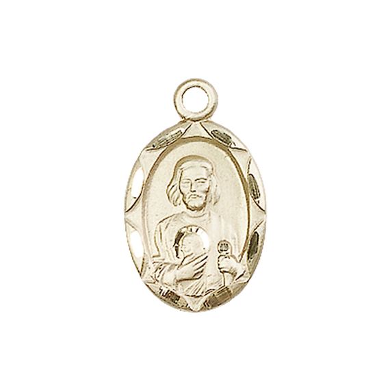 14KT GOLD ST JUDE MEDAL - 3/4" x 3/8"