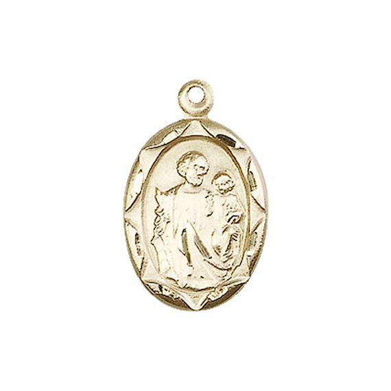 14KT GOLD ST JOSEPH MEDAL - 3/4" x 3/8"