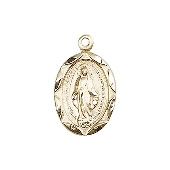 14KT GOLD MIRACULOUS MEDAL - 3/4" x 3/8"