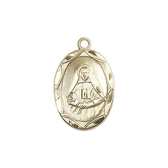 14KT GOLD ST FRANCES CABRINI MEDAL - 5/8" x 3/8"