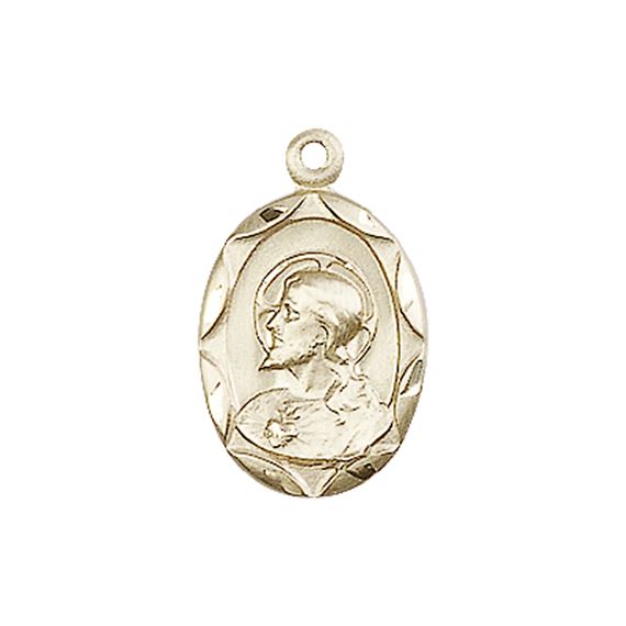 14KT GOLD SCAPULAR MEDAL - 3/4" x 3/8"