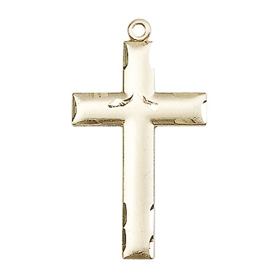 14KT GOLD CROSS MEDAL - 1 1/8" x 5/8"
