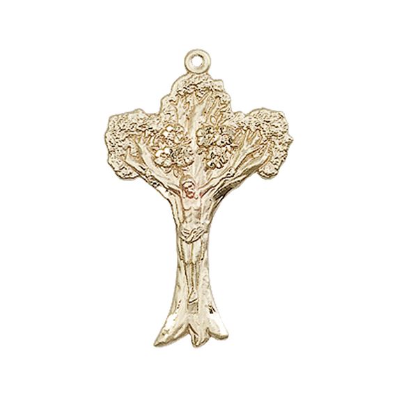 14KT GOLD CRUCIFIX MEDAL