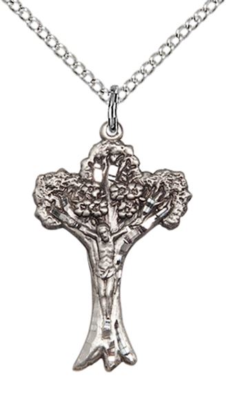 STERLING SILVER CRUCIFIX PENDANT WITH CHAIN