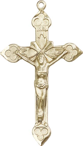 14KT GOLD CRUCIFIX MEDAL - 1 7/8" x 1 1/8"