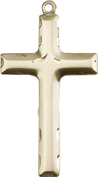 14KT GOLD CROSS MEDAL - 1 5/8" x 7/8"