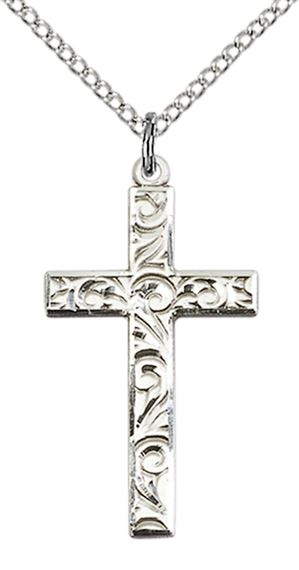 STERLING SILVER CROSS PENDANT WITH CHAIN